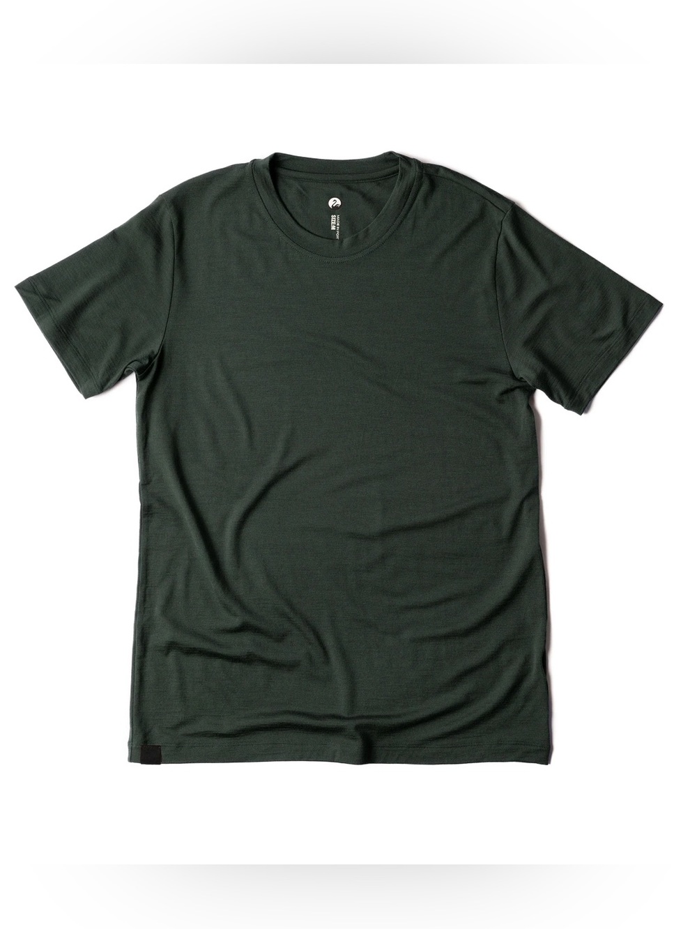 OUTLIER NYC  ULTRAFINE MERINO CUT TWO T-SHIRT FOREST DEEP